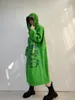 Trenchs de femmes manteaux 2024 femmes lâches imprimés à capuche printemps automne arts style à manches longues denim coréen mode coupe-vent