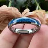 Bandringen 4 mm blauwe opaal inlay wolfraamcarbide trouwring verlovingsring voor mannen vrouwen mode vinger sieraden comfort fit 231218