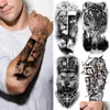Tillfälliga tatueringar tillfälliga tatueringar gud korsa lejon för män kvinnor realistiska kompass falska tatoos underarm Jesus Kristus lår tatuering stick dhfya