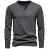 T-shirts pour hommes 2023 T-shirt automne/hiver solide grand polyvalent à manches longues sous-couche