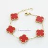 créateur de luxe Van Clover Bracelet Designer Lucky Clover Bracelet double face en acier non décoloré floral et or naturel dames bijoux