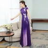 Etnik Giyim Çin Geliştirilmiş Cheongsam Elbise Ulusal Çiçek Nakış Qipao Zarif Ziyafet Akşam Vestido Oriental