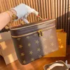 Fiore marrone nizza bb vanità Borsa per trucco di design di lusso uomo Donna 3 taglie M41178 Frizione Borsa a tracolla cosmetica a tracolla con manico superiore Lavaggio in pelle da toilette Tote borsa a mano