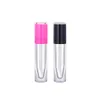 6ml Rose Red Black Lip Goss Tubes DIY Empty Cosmetic Container Refillable Bottles Liquid Lipstick Storage Bottle with Soft Brush