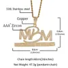 Hip Hop Krappenfassung AAA CZ Stein Bling Iced Out Motiviert durch Geld MBM Buchstaben Anhänger Halsketten für Männer Rapper Schmuck Y1220254l