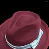 Bérets Top Qualité Laine Fedora Hommes Femmes Luxe Automne Hiver Trilby Chapeau Avec Bowknot Ruban Robe De Mariage Jazz NZ371