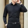 Męskie koszule Nowe Plus Size 6xl 7xl 8xl Men Solid Color Business Shirt Fashion Klasyczne podstawowe swobodne szczupłe koszulę z długim rękawem marka ubrań 231218
