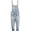 Mäns jeans plus storlek overaller stora enorma denim bib pants mode ficka jumpsuits tunna sling koreanska fötter xs-5xl