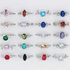 Anneaux de mariage en vrac cristal cubique zircon romantique élégant mélange multicolore style concis mode alliage bague femmes fiançailles en gros