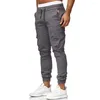 Herenbroeken Heren Contrasterende kleur streetwear cargo met enkelband Trekkoord in de taille Multi-zakken Slim Fit Grote maten