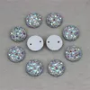 12mm 300pcs Crystal Ab Acrylic 평평한 평면 둥근 원형 원형 아크릴 라인톤 바느질 2 Hole218g