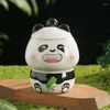 Kupalar 1 adet Yaratıcı Çin Çay Karikatür Rölyef Panda Panda Desenli Kapak Kaşık Seramik Ev Ofis Malzemeleri İçecek Yazılımı Kahve Fincan