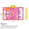 Tastiere Pianoforte 2 in 1 Tappetino per bambini Tastiera Jazz Tamburo Musica Touch Play Tappeto Bambini più piccoli Strumento Educativo Giocattoli Regalo 231218