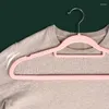 Hangers 10 Pcs Flocking Hanger Non-Slip Windproof Drying Clothes For Suit Shirt Camisole Clothing Store Closet Organizer Save Space