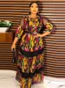 Casual Dresses Chiffon Long For Women African Dashiki Print Robe Dubai Abayas Wedding Party Birthday Gown 2023 Autumn Clothing Boubou