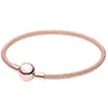 Original 925 bracelet en argent sterling chaîne de serpent en or rose fermoir à bille de base bracelet en maille adapté aux femmes perle charme bijoux de mode CX20202o