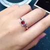 Cluster Rings Style 925 Silver Inlaid Natural Garnet Ring Ladies Jewelry Simple Atmosphere A Gift For Girls