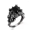 With Side Stones Personality Skull Ring For Women Wedding Engagement Valentine's Day Gift Fashion Jewelry