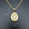 Virgin Mary Pendants Neckalce Gold Silver Stainless Steel Virgin Mary Round Pendants Necklaces for Men Women Jewerly309o