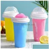 Tumblers Sile Slushy Slushie Maker Ice Cup Large Frozen Magic Squeeze Slushi Making Reusable Smoothie Cups St Drop Delivery Home Gar Dhow5