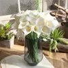 Fausse fleur de lys Calla artificielle en PU blanc, 37cm, pour décoration de maison, Bouquet de mariée de mariage, décoration de Bouquet de fleurs de Table pour la maison