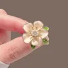 New Fashion Rhinestone Pearl Brooches for Women Girls Camellia Flower Crystal Corsage Scarf Buckle Clothing Accessories