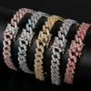 5 couleurs pour Optopns 9mm 7 8 pouces plaqué or Micro broche réglage CZ Bracelet cubain lien pour hommes bijoux 308M