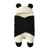 Blankets Born Baby Blanket Soft Baby's Cartoon Lamb Wool Black & White Hooded Swaddle