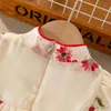 Robes de fille Filles d'été robes florales pour enfants vêtements princesse robe de soirée à manches courtes en mousseline de soie enfants adolescents Costumes 4-8-12 ans