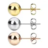 Boucles d'oreilles à clous en acier inoxydable, 5 paire/lot, tige d'oreille pour femmes et hommes, 3-8mm de diamètre, épingle, bijoux, vente en gros