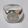 Trauringe mit individueller Gravur, 17 mm runder oberer Ring, massives Silber, gravierter Siegelring, personalisierte Gravur, Buchstabenringe, modischer Herrenschmuck 231218