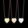 Never Fading Stainless Steel Simple heart Pendant Necklaces 3 Colors Gold Plated Classic Style Logo Printed Women Designer Jewelry211k