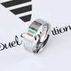 Designer Rings For Women Red and green stripes Rings Gold Silver Rose Mens Luxury Jewelry Titanium Steel Gold-Plated Never Fade No263F