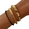 Bangle Mode-sieraden Zirkoon Roestvrij Staal Vintage Driehoek Vorm Armbanden Kristallen Ketting Armband Voor Vrouwen Vriendschap