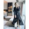 Women's Trench Coats Miyake Pleated 2023 Autumn Designer Coat Fashion High Grade Irregular Lacing Loose Long And Jackets Women