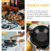 Pans 2 Pcs Stainless Steel Griddle Takeaway Pot Kitchen Supply Cooking Utensils Paella Frying Pan Wooden With Handle