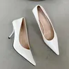 Kleid Schuhe 2023 Luxus Frauen 8 cm High Heels Pumps Scarpins Büro Dame Designer Grün Low Prom Fetisch Party Pfirsich sexy