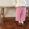 Pantalon bébé fille garçon polaire à l'intérieur du pantalon infantile enfant en bas âge enfant taille moyenne coton rembourré pantalon décontracté solide bas vêtements 12M 7Y 231218