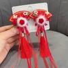 Hair Accessories Cute Chinese Style Tassel Plush Ball Hairpins With Faux Pearl Bow Decor Festive Po Prop For Girls' Year