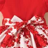 Vestidos da menina vestido para crianças recém-nascidos 6 - 36 meses estilo aniversário manga borboleta bonito floral princesa vestidos formais ootd para bebê menina