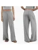 Women's Pants Women 2 Piece Pajama Set Long Sleeve Crop Tops And Elastic Wide Leg For Loungewear Soft Sleepwear Nightwear