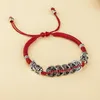 Strand Handcrafted Red Rope Bracelet - Couples' Pixiu Wealth Charm Chinese Retro Style Girls' Lucky