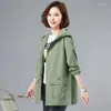 Women's Trench Coats Spring Autumn Coat Women 2023 Korean Long Sleeve All-Match Casual Windbreaker Female Basic Outwear