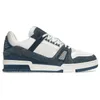 Designer Virgil Trainer Series Sneakers Män Kvinnor Casual Shoes Abloh denim Canvas Leather Platform Präglad med Diamond Trainers Letter Overlays Fashion Shoes