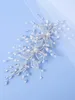 Grampos de cabelo casamento liga flor folha tiara strass pérola headwear headbands