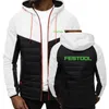 Men's Hoodies 2023 Festool Tools Winter Zipper Jackets Cotton Outwear Casual Keep Warm Windbreaker Pockets Man Clothing Tops