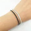 Bracelet de Tennis en Zircon glacé pour hommes, chaîne à maillons en vrac, 10 pièces, bijoux Hip Hop, matériau en cuivre, boîte noire, fermoir CZ Link 18cm316T