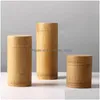 Storage Boxes Bins Bamboo Bottles Jars Wooden Small Box Containers Handmade For Spices Tea Coffee Sugar Receive With Lid Vintage L Dhfuq