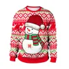 Dameshoodies Digitaal bedrukt Kerstsweaters voor dames Heren 2023 Lange mouw O-hals Vakantie Causaal T-shirt Mode Neutraal Tops