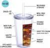 Canecas 6/4 / 2pcs Transparente Garrafa de água de dupla camada Café Leite DIY Smoothie Cup Drinkware Reutilizável Clear Tumbler Cup com tampa de palha 231218